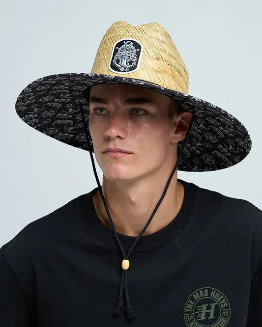 The Mad Hueys Triple Anchor Straw Hat - Natural - Guys & Girls Surf n Street
