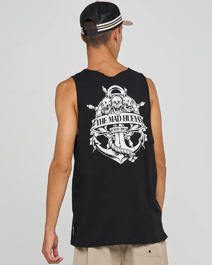 The Mad Hueys Triple Anchor Tank - Black - Guys & Girls Surf n Street