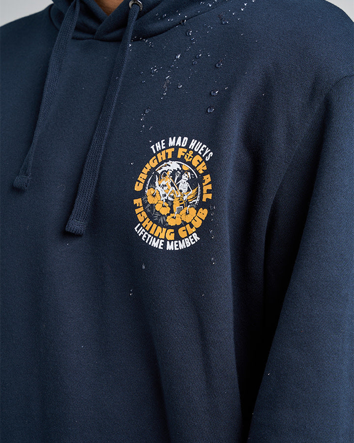 The Mad Hueys Tropic Caught Fk All Fishing Hooded Pullover Navy - Navy