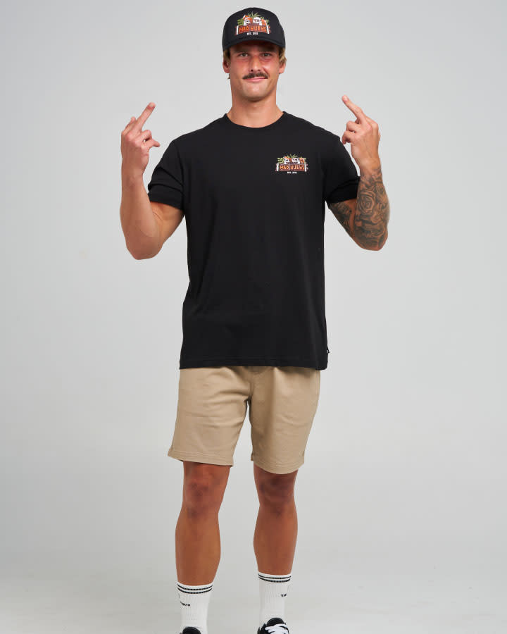 The Mad Hueys Troppo Captain SS Tee - Black