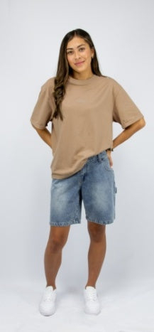 Carve Series Womens Oversized Tee - Nude
