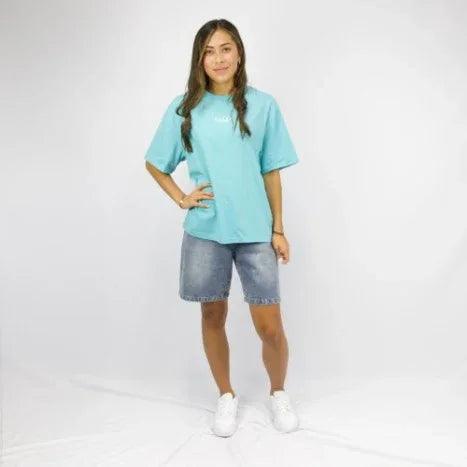 Carve Series Womens Oversized Tee - Aqua - Guys & Girls Surf n Street