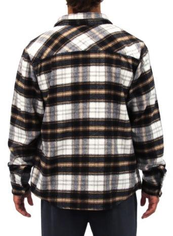 Carve Denver Mens L/S Flannel Shirt - Mud / Charcoal