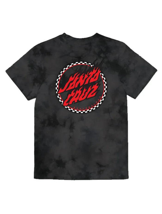 Santa Cruz Checked Out Flamed Dot Tee - Black Tie Dye - Guys & Girls Surf n Street
