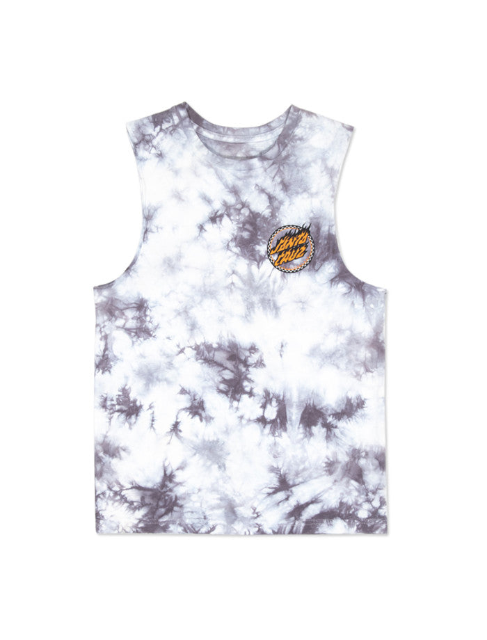 Santa Cruz Checked Out Flamed Dot Muscle - Grey Tie Dye