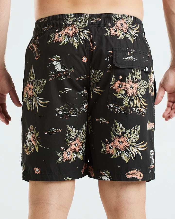 Mad Hueys Dirty Vacay Volley Short 18" - Vintage Black
