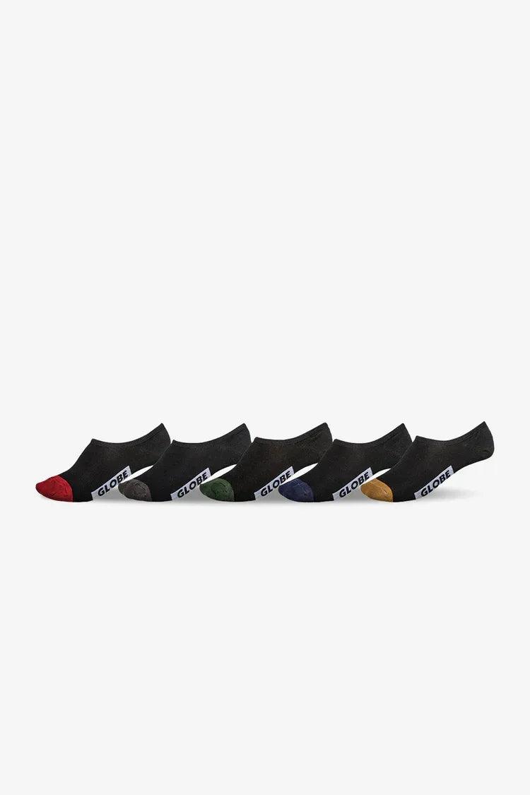 Globe Dip Invisible Sock (7-11) 5 Pack - Black - Guys & Girls Surf n Street