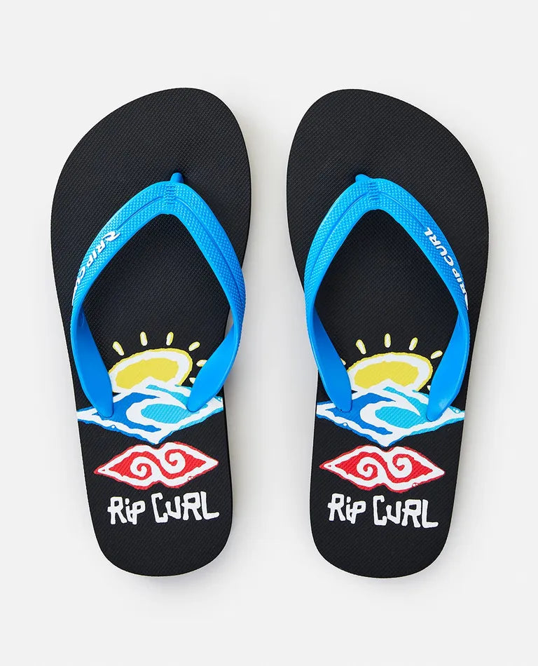 Rip Curl Painted Searcher Thongs Boys - Black