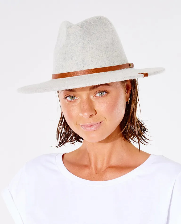 Rip Curl Sierra Wool Panama Hat - Light Grey Marle