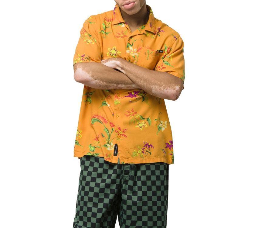 Vans Fatal Floral Short Sleeve Woven Shirt -Golden Yellow