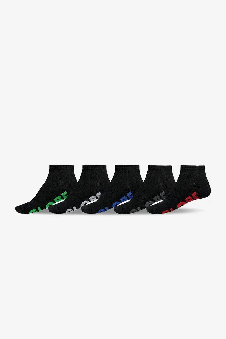 Globe Boys Stealth Ankle Sock (2-8) 5 Pack - Black - Guys & Girls Surf n Street