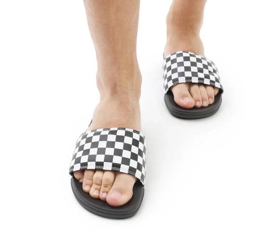Vans La Costa Slide-On - (Checkerboard) True White/Black - Guys & Girls Surf n Street