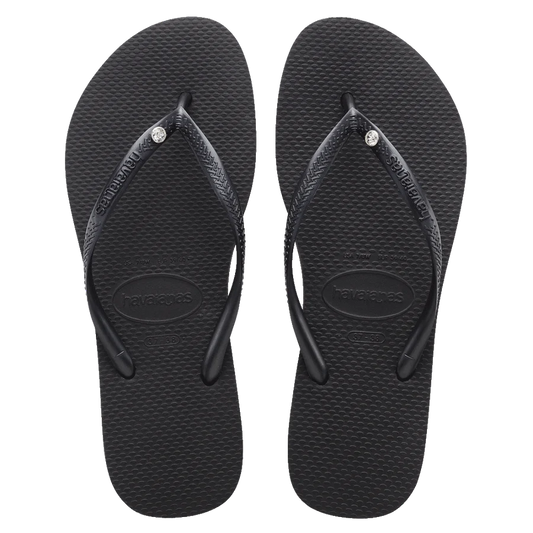 Havaianas Slim Crystal SW ll Thongs - Black
