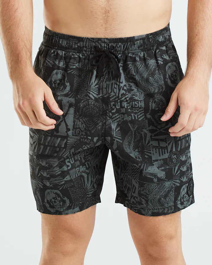 Mad Hueys Drink Quick II Volley Short 18" - Charcoal