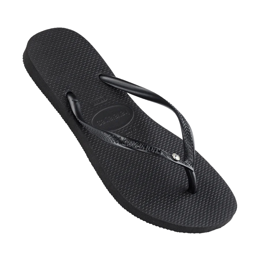 Havaianas Slim Crystal SW ll Thongs - Black