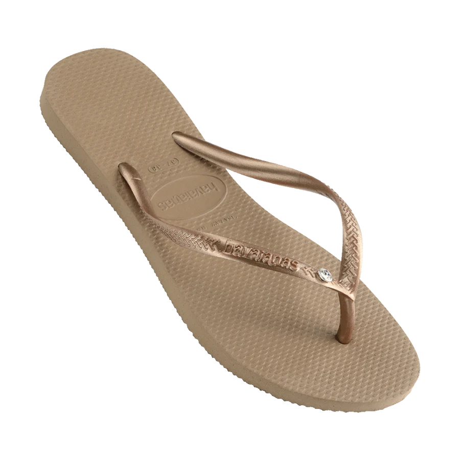 Havaianas Slim Crystal SW ll Thongs - Rose Gold