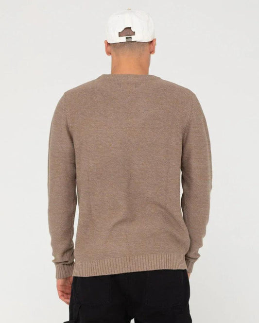 Rusty Skyliner Crew Neck Knit - Vintage Khaki - Guys & Girls Surf n Street