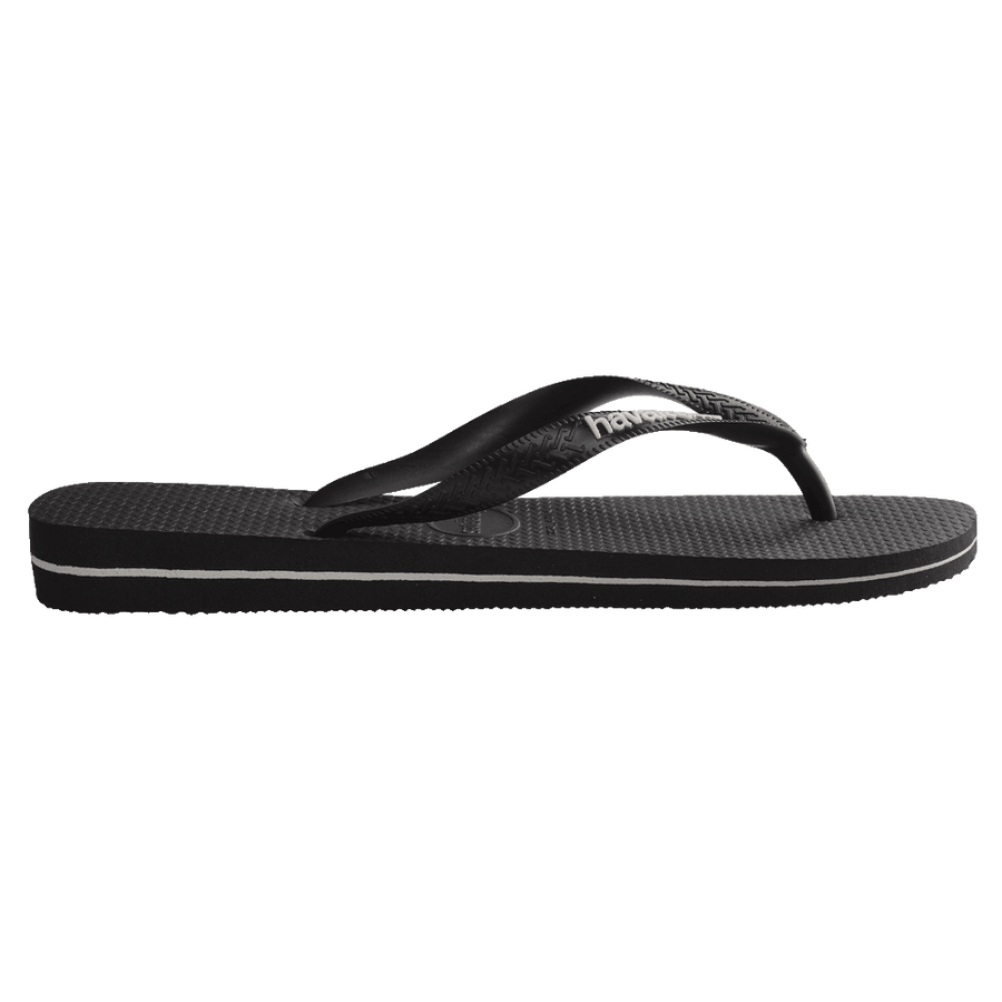 Havaianas Rubber Logo Thongs - Black/Glacial White