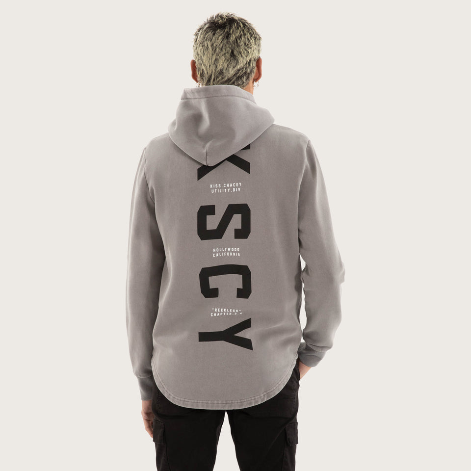 Kiss Chacey Wander Dual Curved Hoodie - Pigment Frost Grey