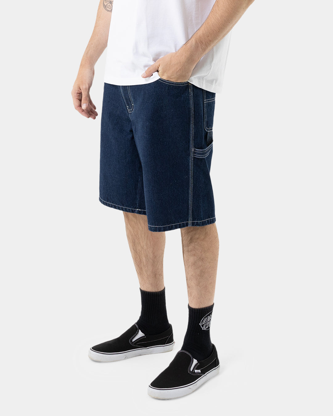 Santa Cruz Classic Dot Carpenter Jean Shorts - Rinsed Indigo
