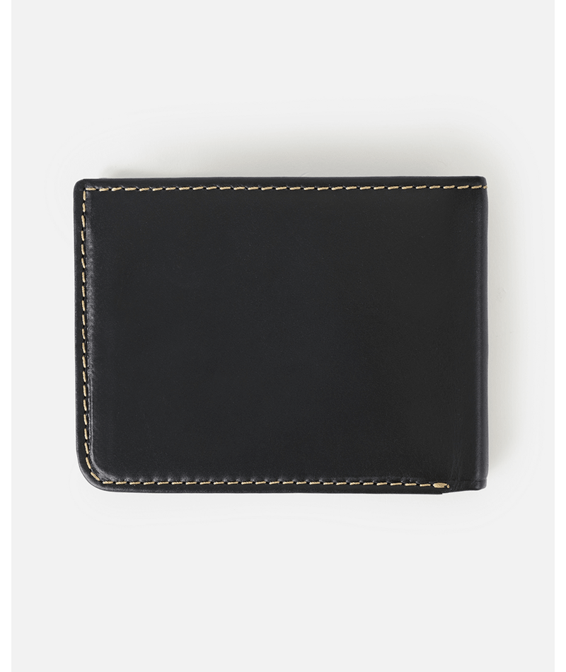 Rip Curl Wetsuit Logo RFID All Day Leather Wallet - Black