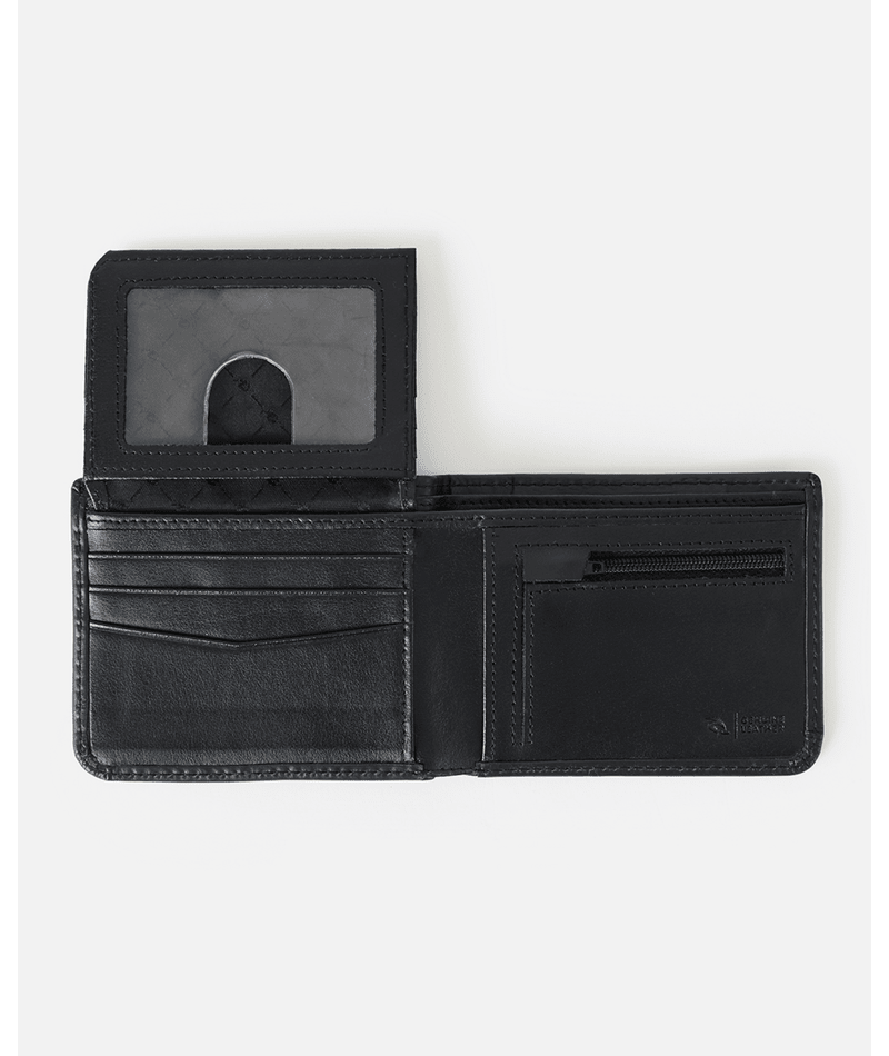 Rip Curl Wetsuit Logo RFID All Day Leather Wallet - Black