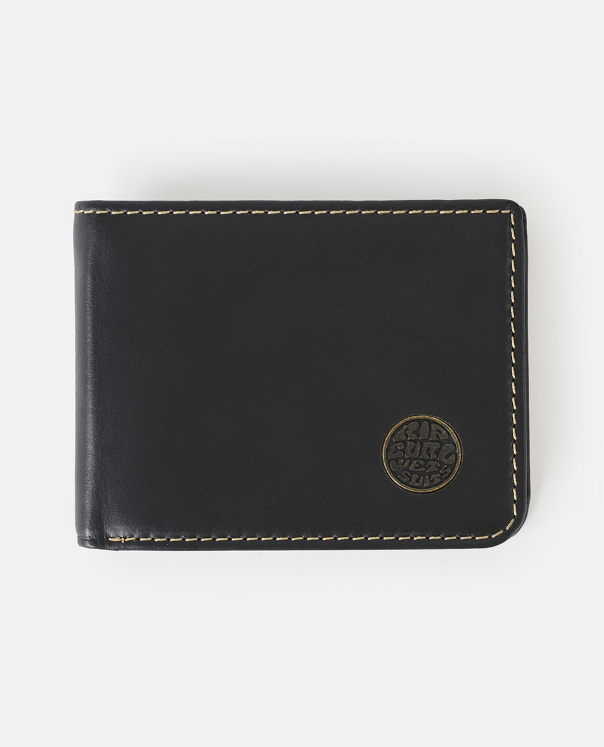 Rip Curl Wetsuit Logo RFID All Day Leather Wallet - Black