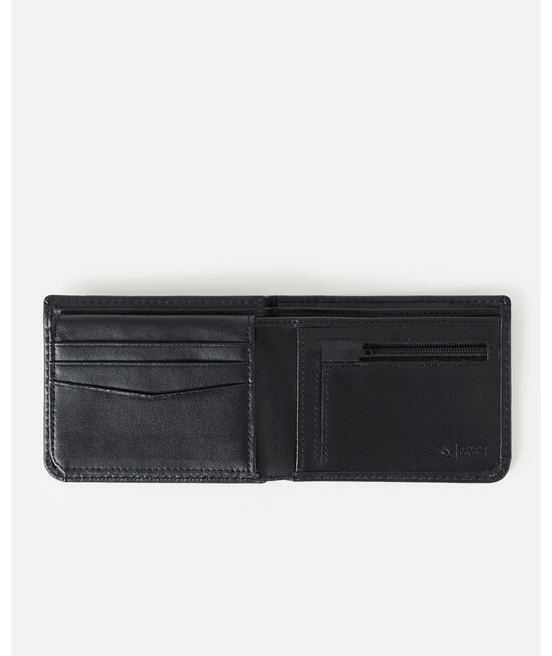 Rip Curl Wetsuit Logo RFID All Day Leather Wallet - Black