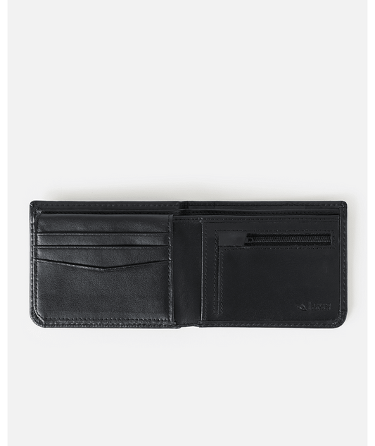 Rip Curl Wetsuit Logo RFID All Day Leather Wallet - Black
