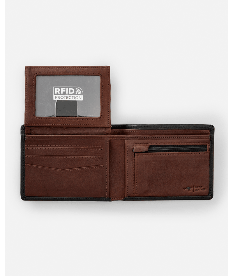 Rip Curl K Roo All Day Leather Wallet  - Black/Brown