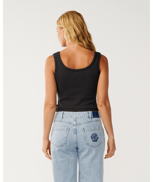 Rip Curl Classic Ribbed Tank - Washed Black