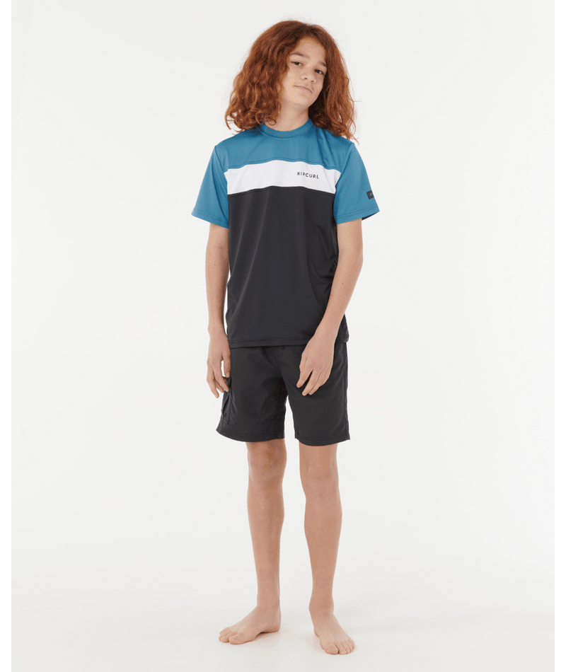 Rip Curl Undertow UPF SS Boy Rash Vest  - Storm Blue
