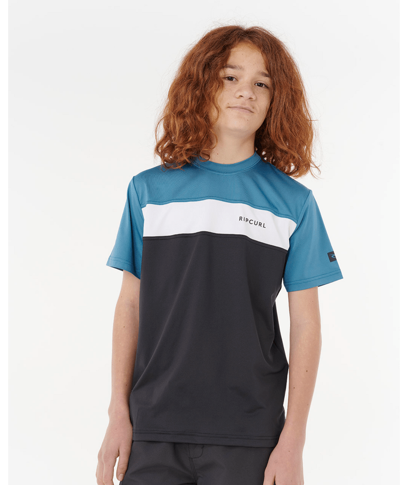 Rip Curl Undertow UPF SS Boy Rash Vest  - Storm Blue