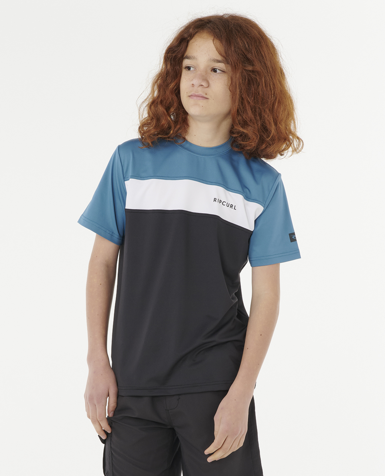 Rip Curl Undertow UPF SS Boy Rash Vest  - Storm Blue