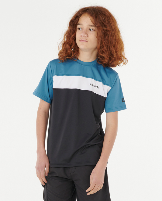 Rip Curl Undertow UPF SS Boy Rash Vest  - Storm Blue