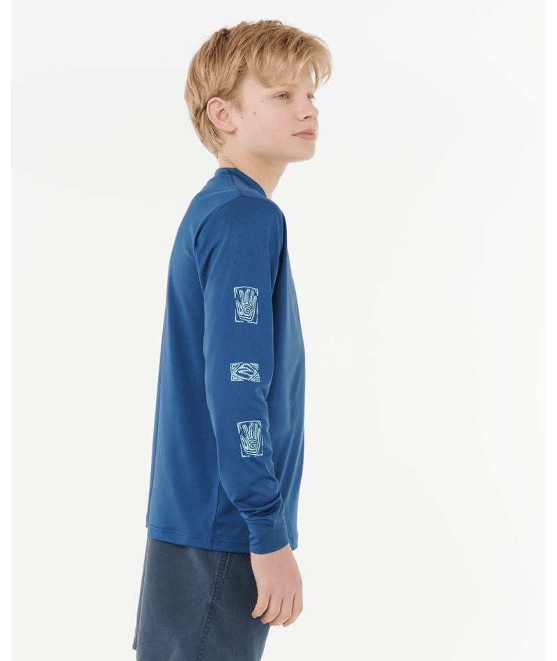 Rip Curl Tropic Daze UPF LS Boys Rash Vest  - Light Navy