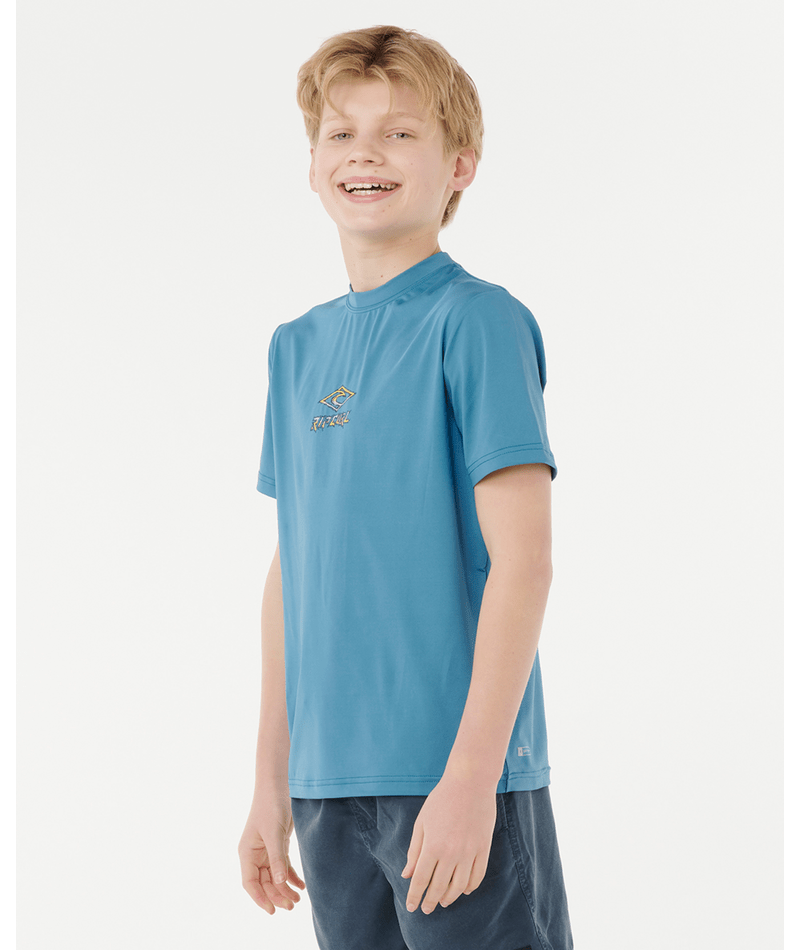 Rip Curl Tropic Daze SS Boy Rash Vest  - Storm Blue