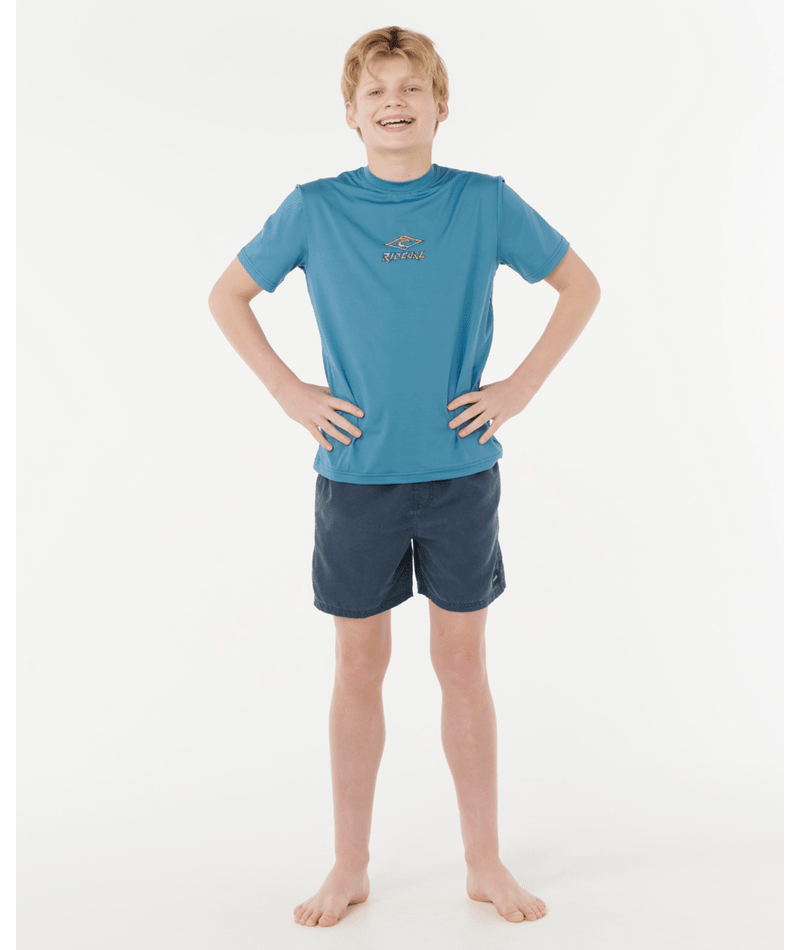 Rip Curl Tropic Daze SS Boy Rash Vest  - Storm Blue