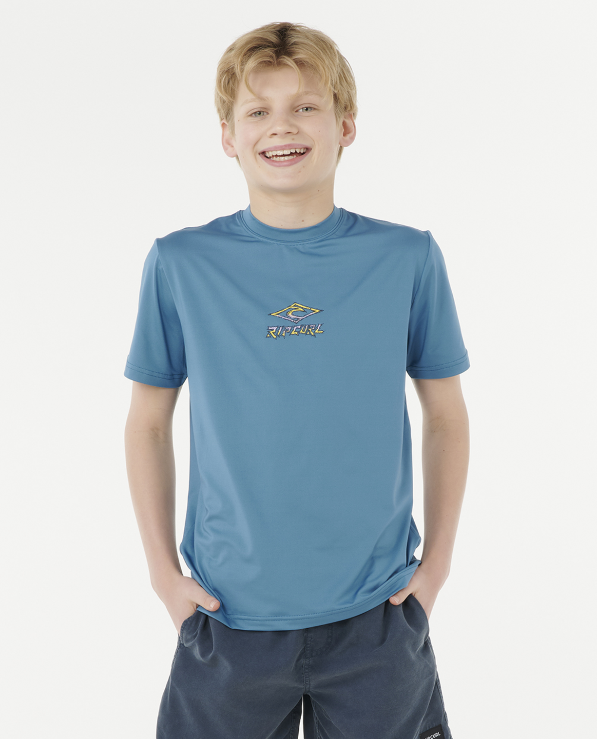 Rip Curl Tropic Daze SS Boy Rash Vest  - Storm Blue