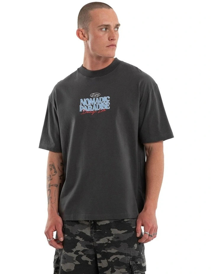 Nomadic Paradise Enjoy Street Tee - Asphalt