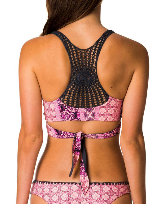 Rip Curl Villa Suka Reversible Wrap Bikini Top - Pink - Size 6 - Matching Bottoms In Size 6 0r 8