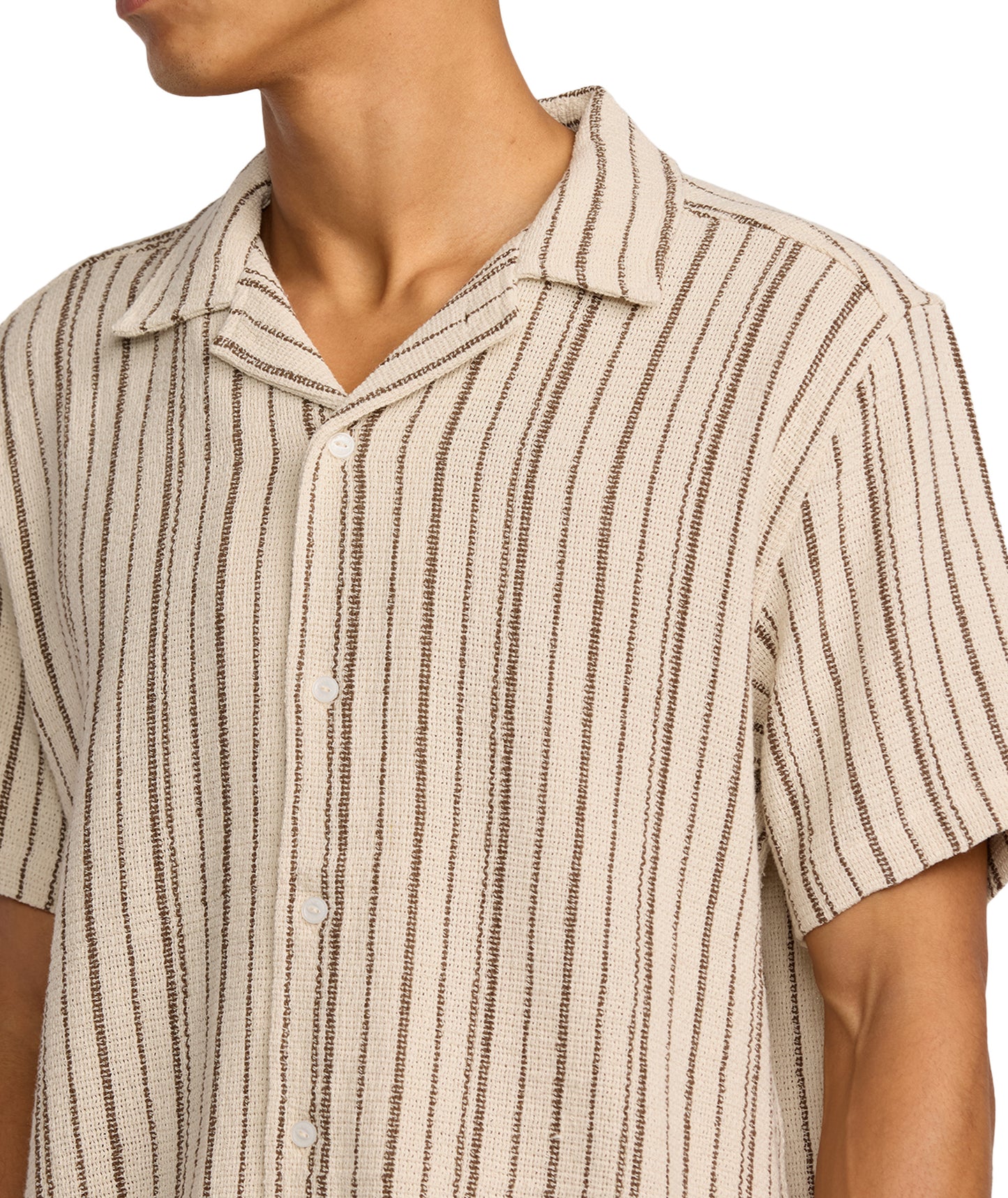 RVCA Vacancy Stripe SS Shirt - Ceramic