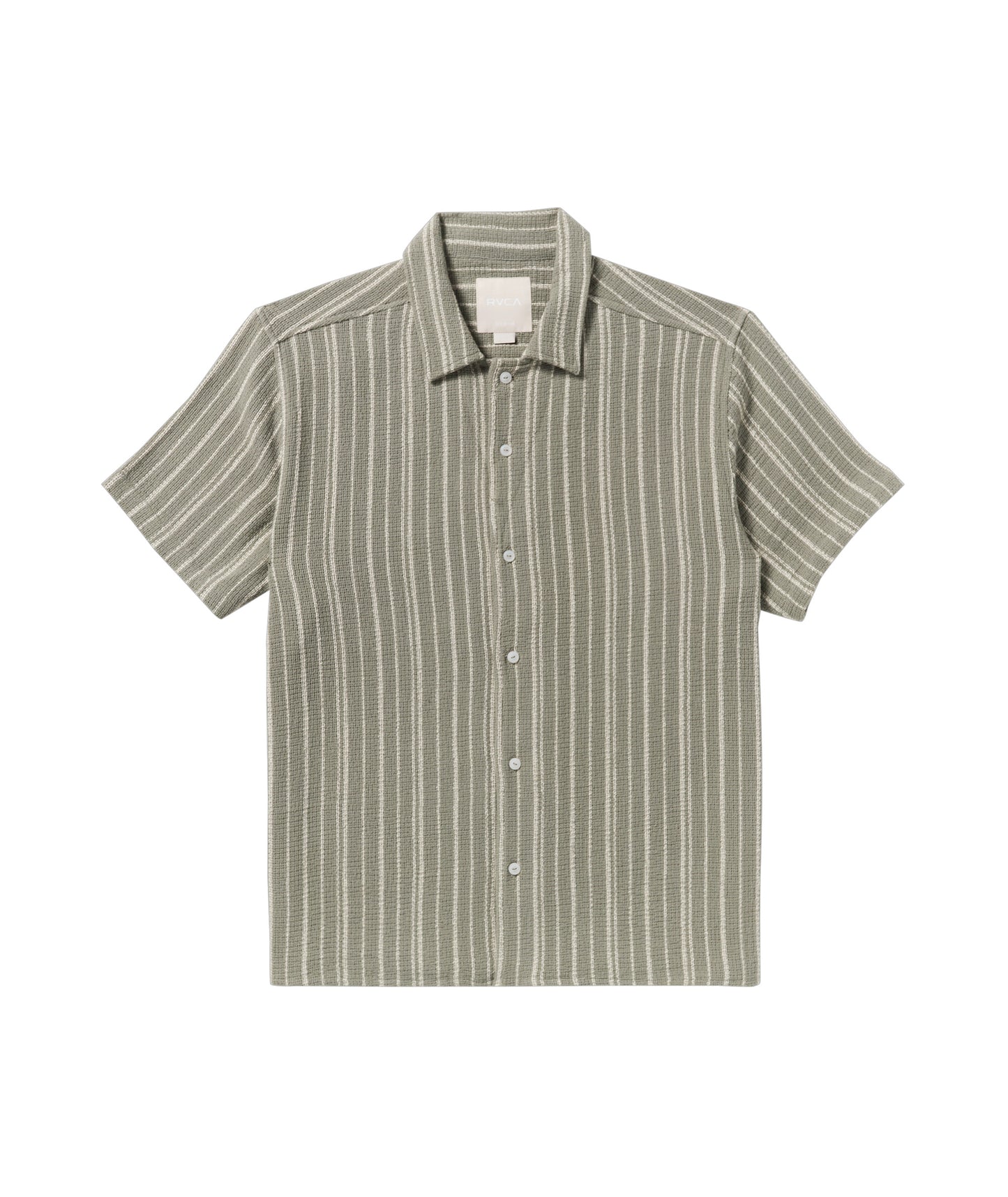 RVCA Vacancy Stripe SS Shirt - Light Olive