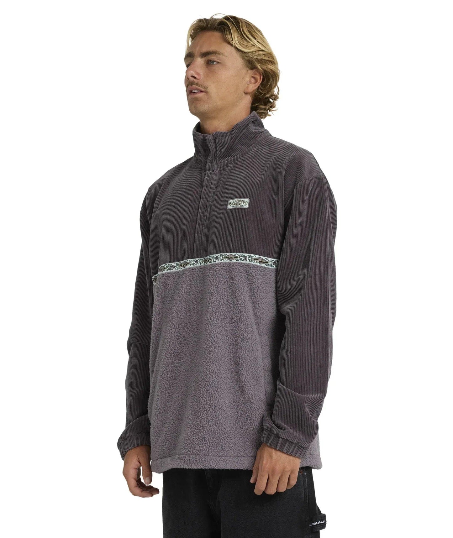 Billabong Space Lobster Half Zip Fleece Pullover - Washed Black - Guys & Girls Surf n Street