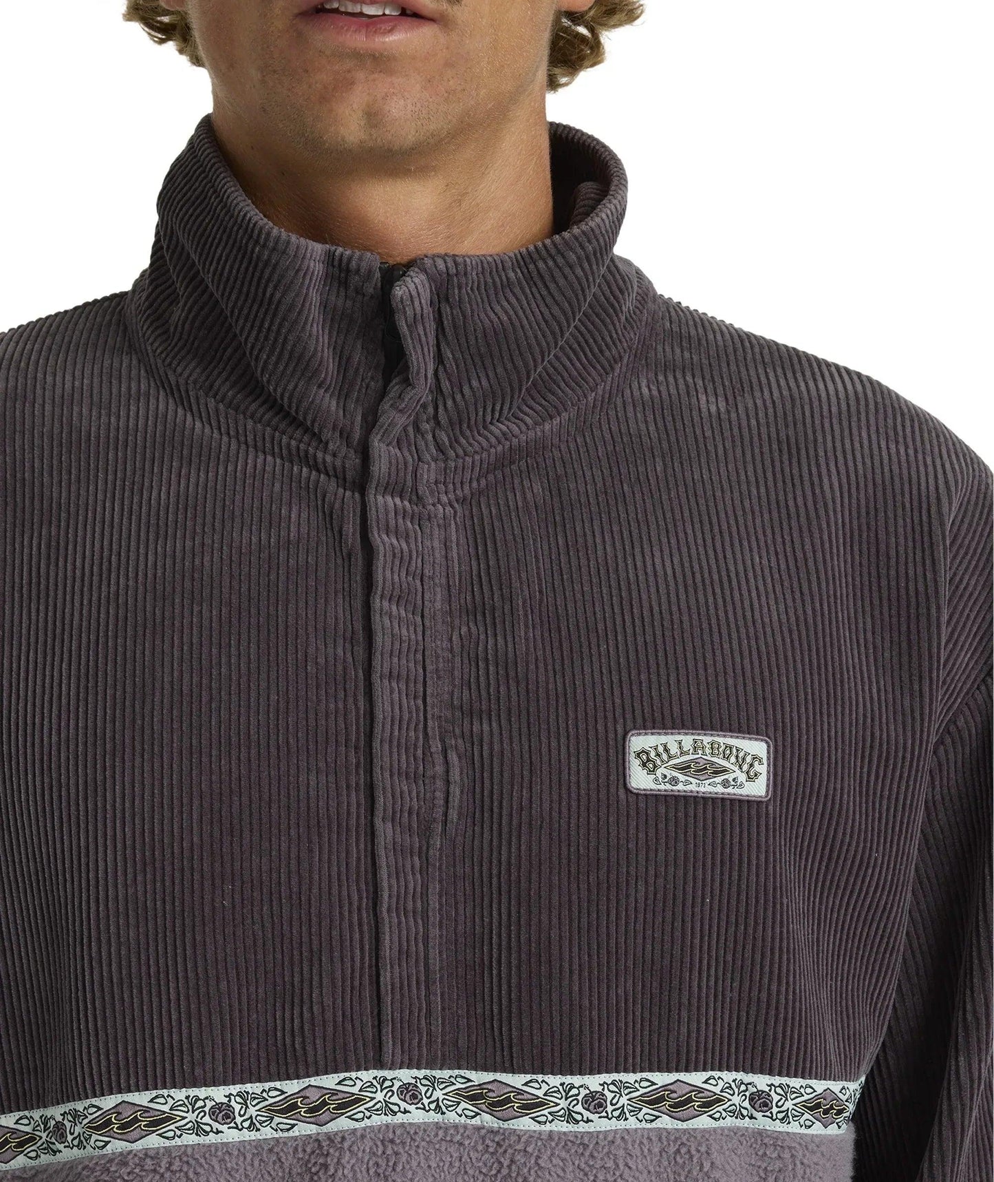 Billabong Space Lobster Half Zip Fleece Pullover - Washed Black - Guys & Girls Surf n Street