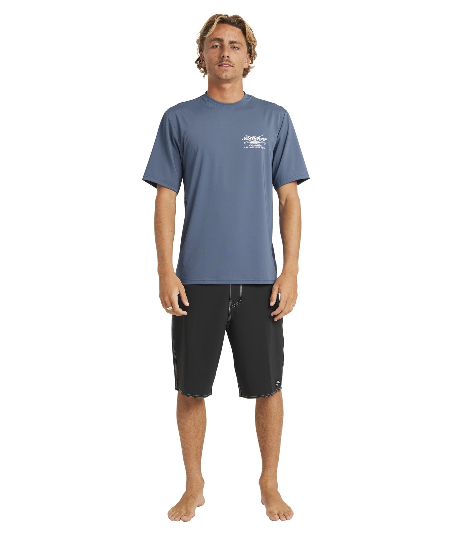 Billabong Crossboards LF SS Rash Vest - Real Teal