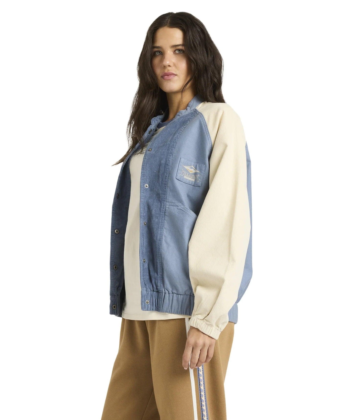 Billabong Og Burleigh Bomber Corduroy Jacket - Stone Blue - Guys & Girls Surf n Street