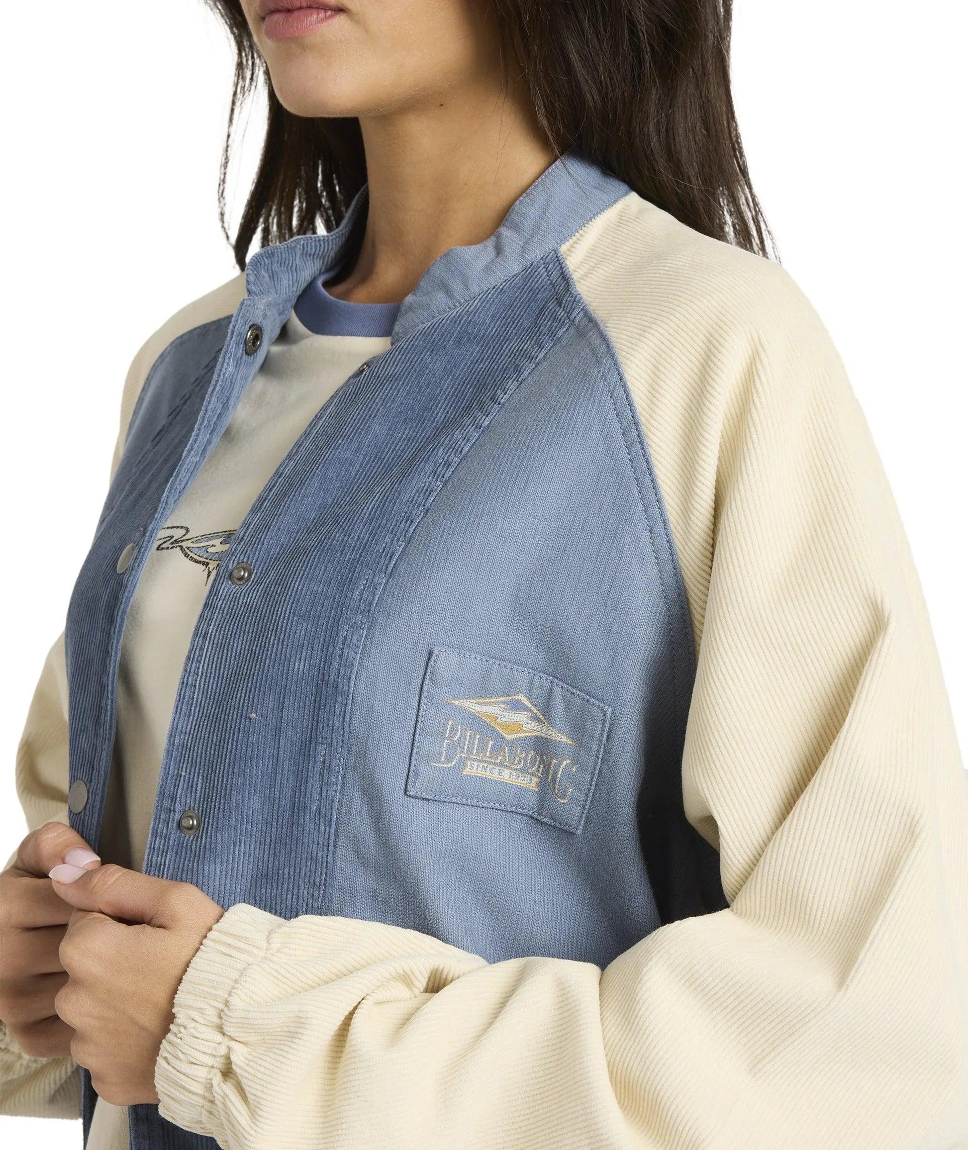 Billabong Og Burleigh Bomber Corduroy Jacket - Stone Blue - Guys & Girls Surf n Street