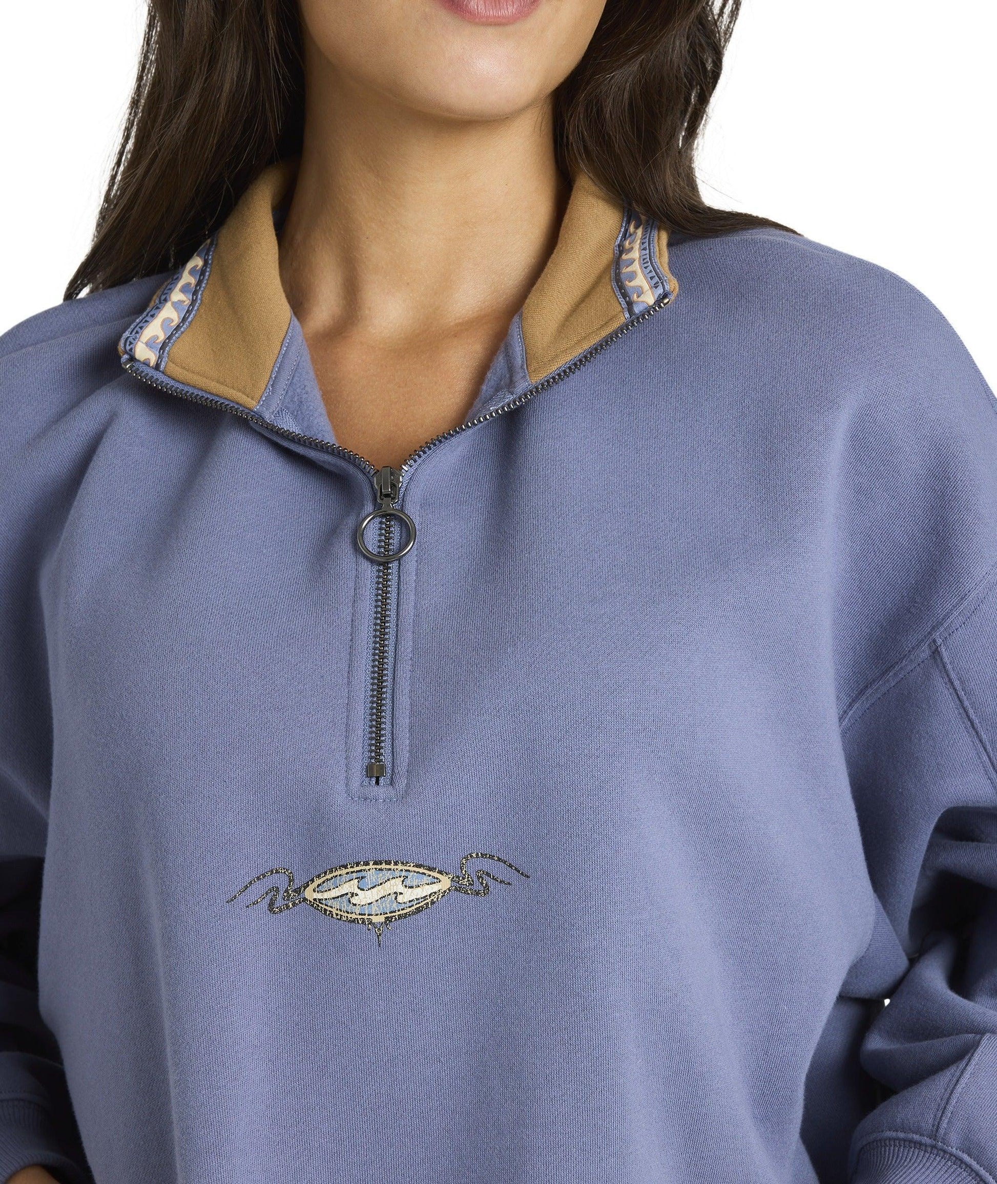 Billabong Wave Break Half Zip Pullover - Stone Blue - Guys & Girls Surf n Street