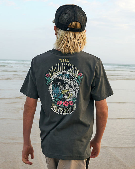 The Mad Hueys  Stay Frothing Youth Youth SS Tee - Charcoal